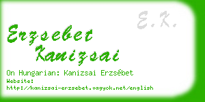 erzsebet kanizsai business card